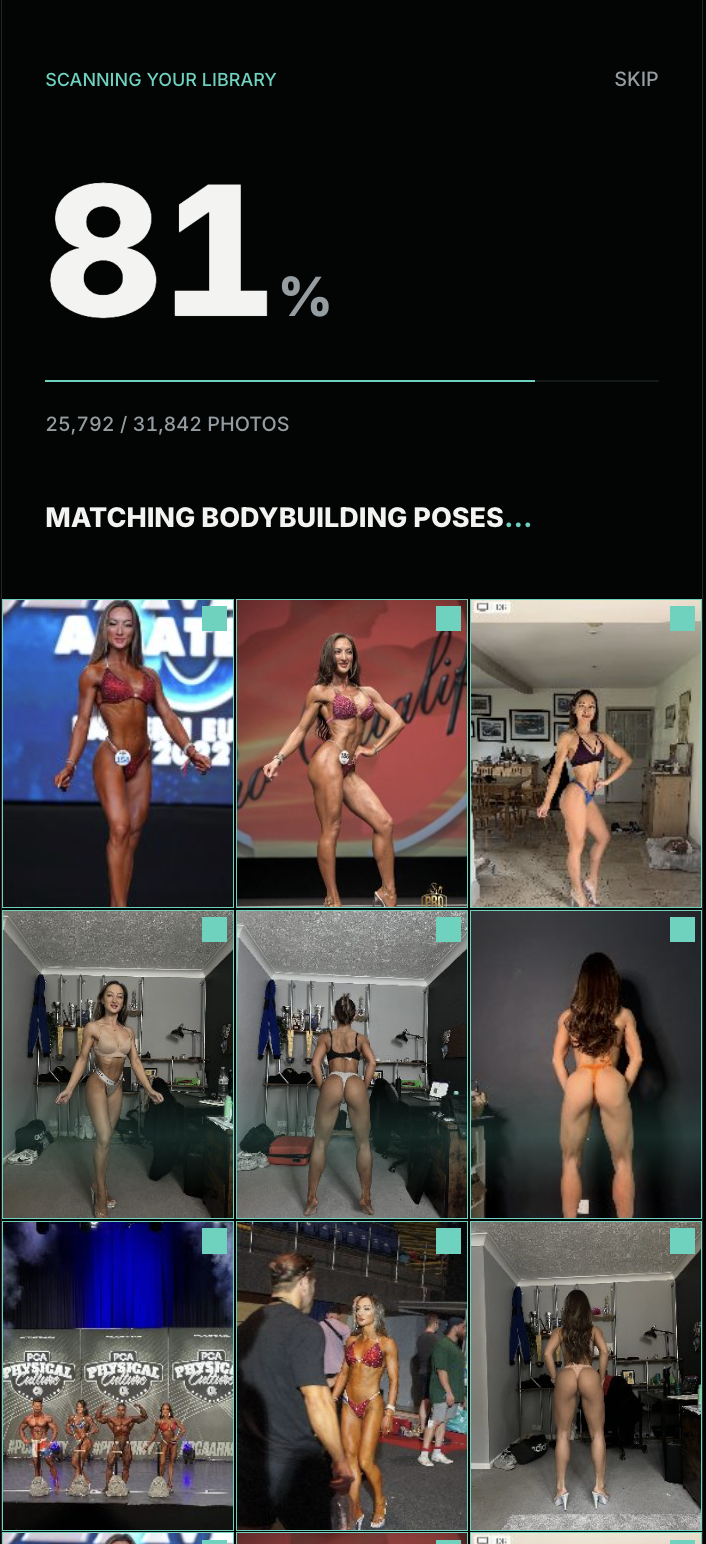 Compare app scanning your photo library for check-ins